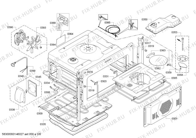 Схема №6 B46C74N3 с изображением Кабель для плиты (духовки) Bosch 00612865