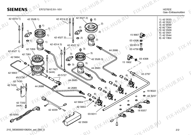 Взрыв-схема плиты (духовки) Siemens ER727501E - Схема узла 02