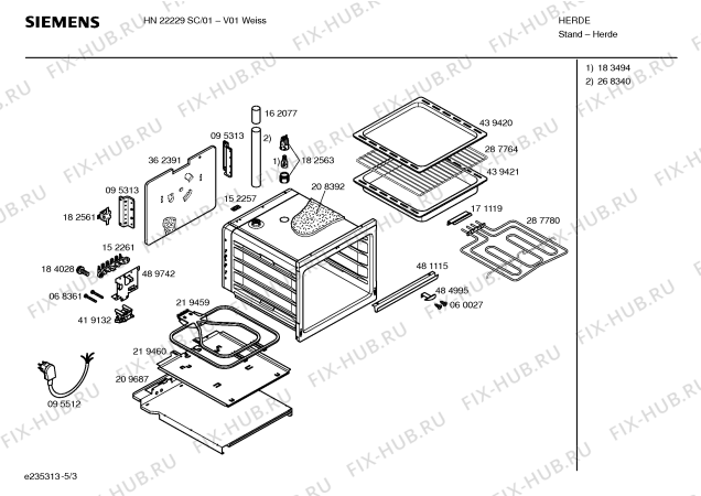 Схема №5 HN22229SC с изображением Инструкция по эксплуатации для духового шкафа Siemens 00590756
