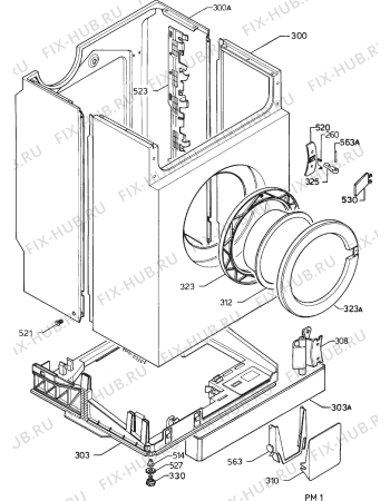 Взрыв-схема стиральной машины Elektro Helios EH1040 - Схема узла Cabinet + armatures