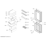 Схема №3 KGN28V268C с изображением Стеклянная полка для холодильника Bosch 11022645