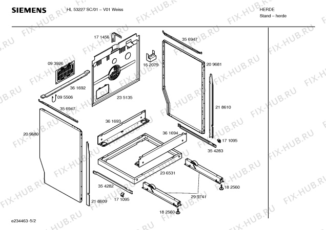Схема №5 HL53227SC с изображением Инструкция по эксплуатации для духового шкафа Siemens 00583627