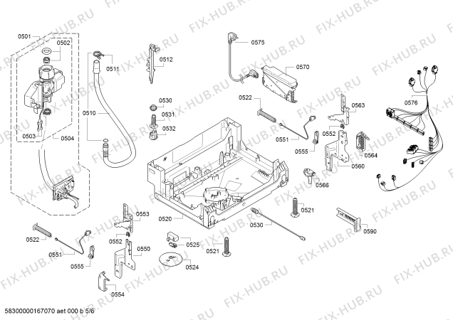 Взрыв-схема посудомоечной машины Bosch SMV63N50EU - Схема узла 05