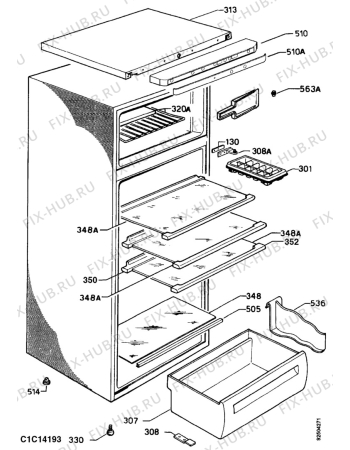 Взрыв-схема холодильника Electrolux RJPK250 - Схема узла C10 Cabinet/Interior