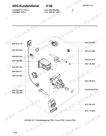 Взрыв-схема стиральной машины Aeg LAVCARAT 1018 - Схема узла Electrical equipment 268