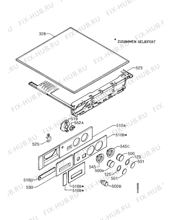 Взрыв-схема стиральной машины Zanussi WIJ1273 - Схема узла Control panel and lid