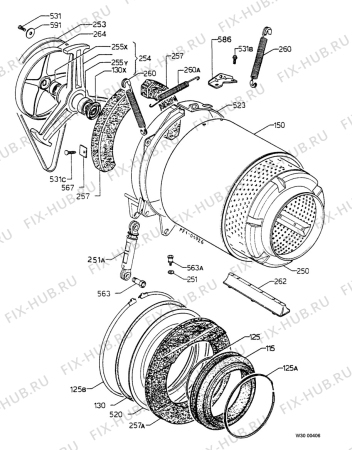 Взрыв-схема стиральной машины Electrolux EW850F - Схема узла Drum