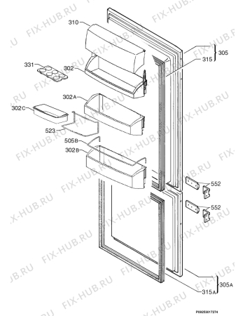 Взрыв-схема холодильника Aeg Electrolux SN71840-4I - Схема узла Door 003