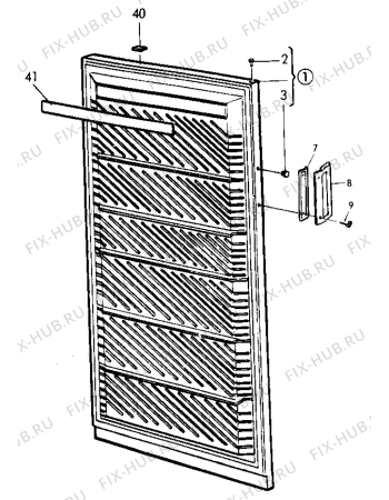 Взрыв-схема холодильника Electrolux GSE2100 - Схема узла Door 003