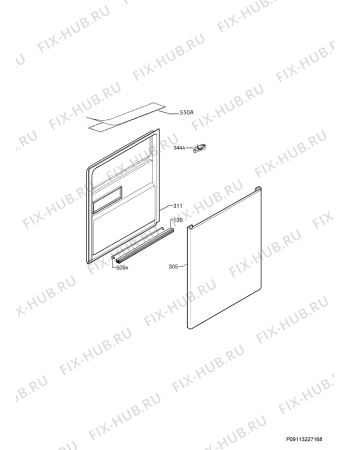 Взрыв-схема посудомоечной машины Husqvarna QB4263X - Схема узла Door 003