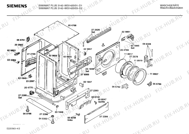 Схема №4 WI31420 SIWAMAT PLUS 3142 с изображением Температурная индикация для стиральной машины Siemens 00058855