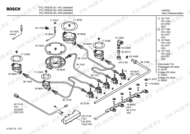 Взрыв-схема плиты (духовки) Bosch PCL795ENL - Схема узла 02