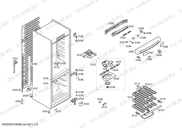 Схема №3 KG36S375 с изображением Шарнир крышки для холодильника Bosch 00186807