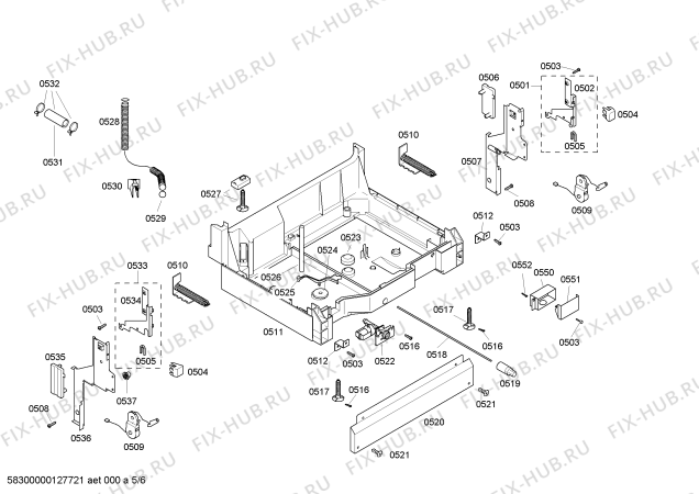 Взрыв-схема посудомоечной машины Bosch SHU66E02UC Electronic - Схема узла 05