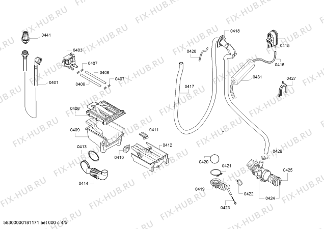 Схема №5 WM12K268IN varioPerfect с изображением Винт для стиралки Siemens 00629154