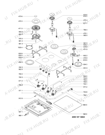 Схема №1 AKT7000MR (F103253) с изображением Поверхность для плиты (духовки) Indesit C00397946