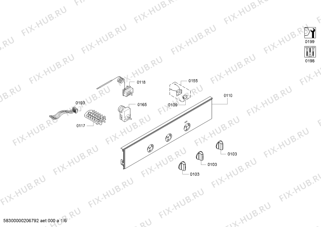 Схема №5 HBA21B252J с изображением Панель управления для плиты (духовки) Bosch 00709715