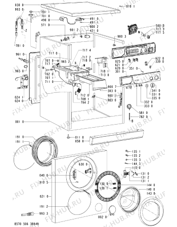 Схема №2 AWM 161 с изображением Рукоятка для стиралки Whirlpool 481249878628