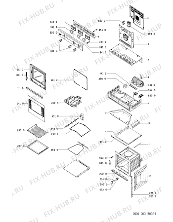 Схема №1 AKP 609/WH с изображением Панель для плиты (духовки) Whirlpool 481945358044