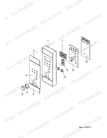 Взрыв-схема микроволновой печи Electrolux EMC3060 - Схема узла Command panel 037