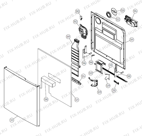 Взрыв-схема посудомоечной машины Gorenje DM 17 SE   -White Bi (900001023, DW20.1) - Схема узла 05