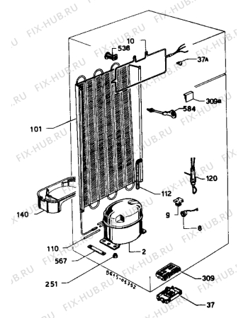 Взрыв-схема холодильника Marijnen CM234DT - Схема узла Refrigerator cooling system