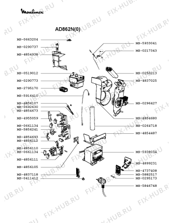 Взрыв-схема микроволновой печи Moulinex AD862N(0) - Схема узла IP002345.4P3