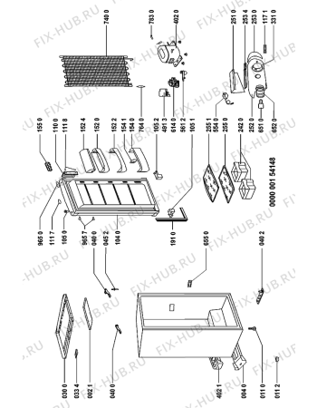 Схема №1 AFB 6641 с изображением Корпусная деталь для холодильной камеры Whirlpool 481240418431