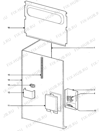 Взрыв-схема плиты (духовки) Tricity Bendix SB410WTS - Схема узла H10 Side/Back Panel