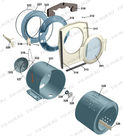 Взрыв-схема стиральной машины Gorenje Prof CE pump   -Metal Grey (177946, WMC55CE) - Схема узла 03