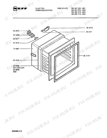 Взрыв-схема плиты (духовки) Neff 195305319 1058.33HCS - Схема узла 04