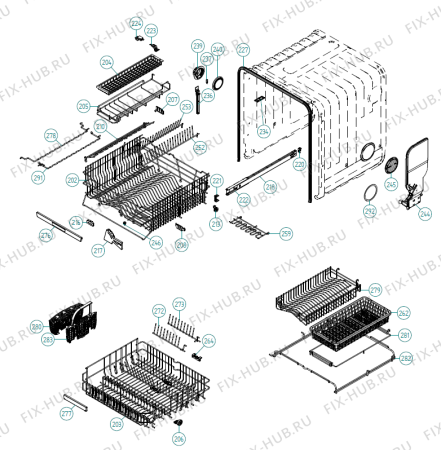 Взрыв-схема посудомоечной машины Asko D5233 XL JP   -Titanium FI (339704, DW70.3) - Схема узла 02