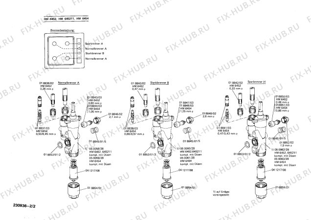 Взрыв-схема плиты (духовки) Siemens HM6454 - Схема узла 02