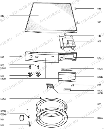 Взрыв-схема стиральной машины Aeg LF4.0 - Схема узла Decoration Panel