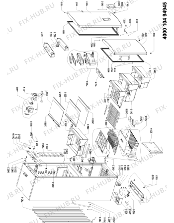 Схема №1 WBE3325 NF IX AQUA с изображением Дверь для холодильной камеры Whirlpool 481010488948