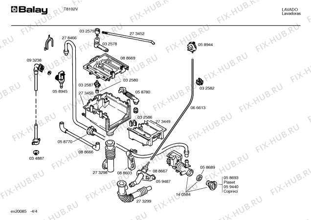 Взрыв-схема стиральной машины Balay T8102V - Схема узла 04
