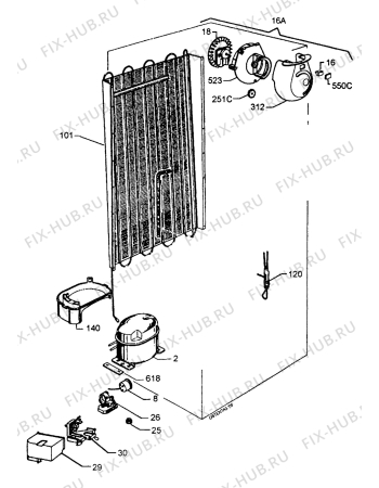 Взрыв-схема холодильника Zanussi ZF4YELS - Схема узла Cooling system 017