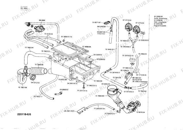 Взрыв-схема стиральной машины Siemens WV4850 SIWAMAT 485 - Схема узла 06