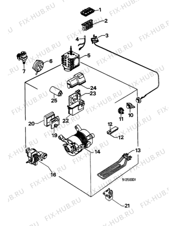 Взрыв-схема стиральной машины Electrolux WH219 - Схема узла W30 Electrical details E