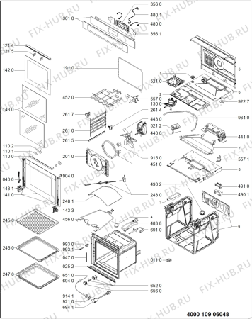 Схема №1 BIK9 MP8TS3 PT с изображением Дверка для духового шкафа Whirlpool 481010850392