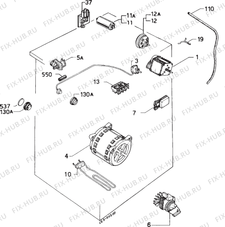 Взрыв-схема стиральной машины Zanussi ZF650P - Схема узла Electrical equipment 268