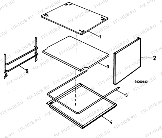 Взрыв-схема холодильника Elektro Helios SG559 - Схема узла H10 Oven Cavity (small)