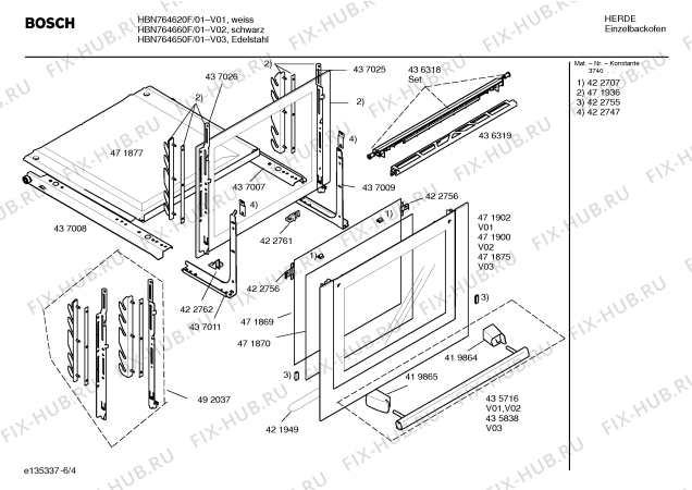 Взрыв-схема плиты (духовки) Bosch HBN764650F - Схема узла 04