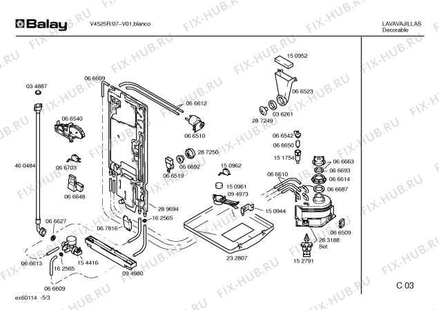 Схема №5 V4525R с изображением Переключатель для посудомойки Bosch 00160698