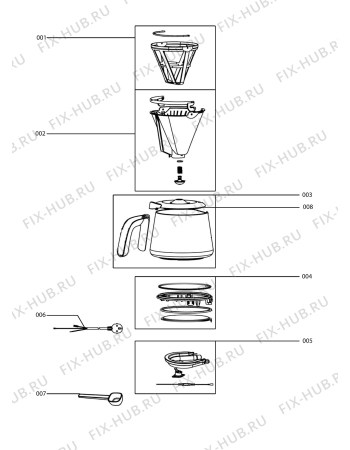 Взрыв-схема кофеварки (кофемашины) Electrolux EKF5300 - Схема узла Accessories