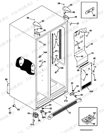 Взрыв-схема холодильника Aeg Electrolux S656281KG5 - Схема узла Housing 001