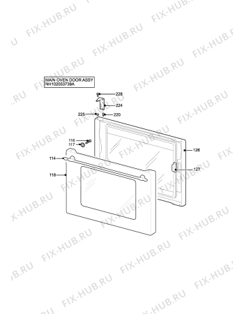 Взрыв-схема плиты (духовки) Parkinson Cowan L55V1WN - Схема узла H10 Main Oven Door (large)