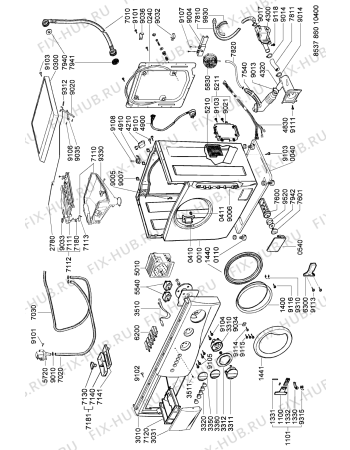 Схема №2 AWG 860/4 OS с изображением Электропроводка для стиралки Whirlpool 481232178223