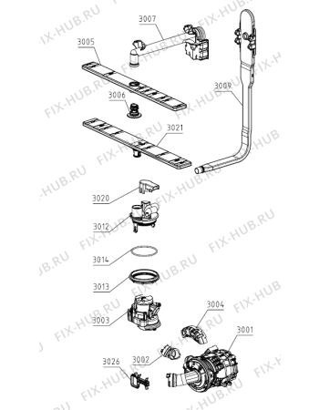 Взрыв-схема посудомоечной машины Gorenje GS65260WAU (586935, DW30.2) - Схема узла 03