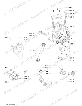 Схема №2 AWO/R 5406 с изображением Обшивка для стиралки Whirlpool 480111101516